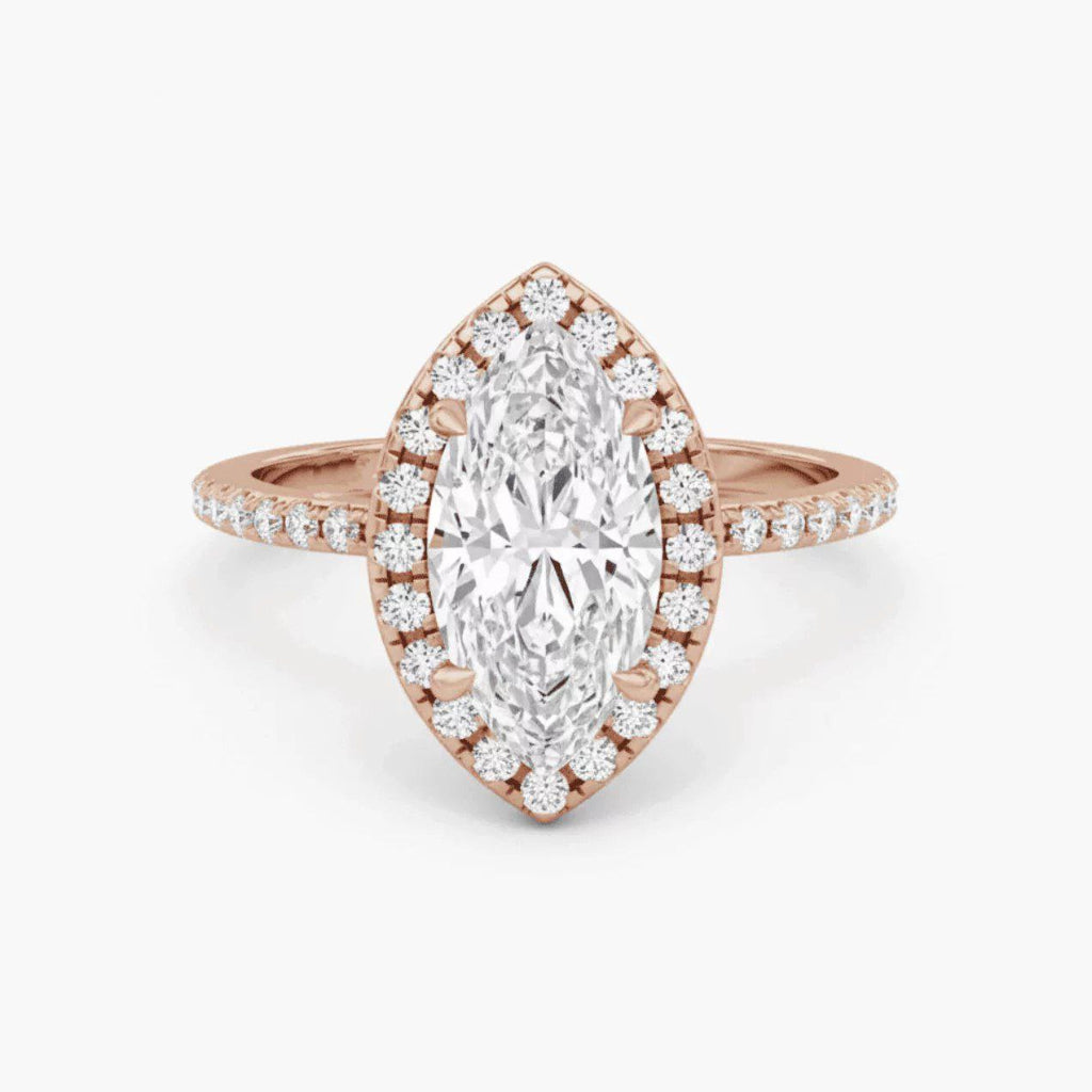 Halo & Pavé 3.0 ct Diamond Engagement Ring