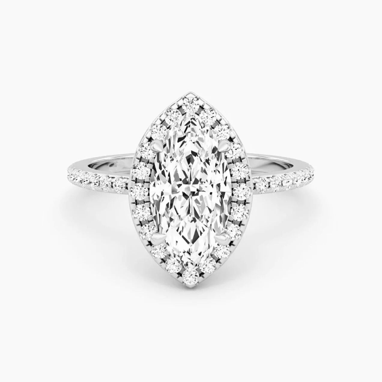 Halo & Pavé 3.0 ct Diamond Engagement Ring