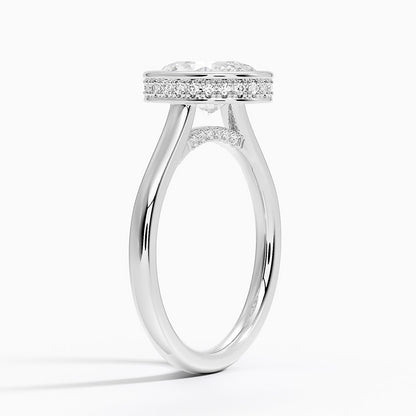 2 ct Oval Lab Grown Diamond Bezel Engagement Ring