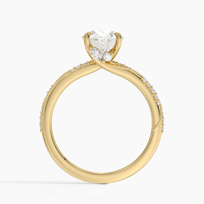 2 ct Oval Lab Grown Diamond Engagement Ring with Pavé Band