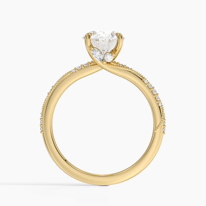 2 ct Oval Lab Grown Diamond Engagement Ring with Pavé Band