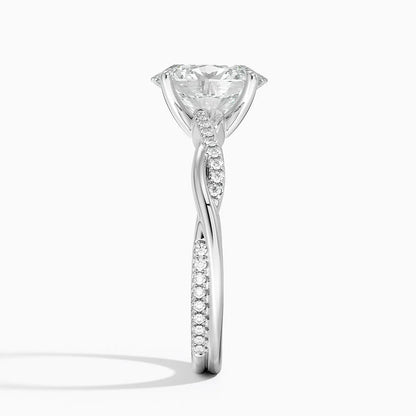 2 ct Oval Lab Grown Diamond Twisted Band Engagement Ring