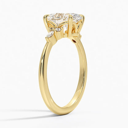 2 ct Oval Lab Grown Diamond Engagement Ring with Side Stones