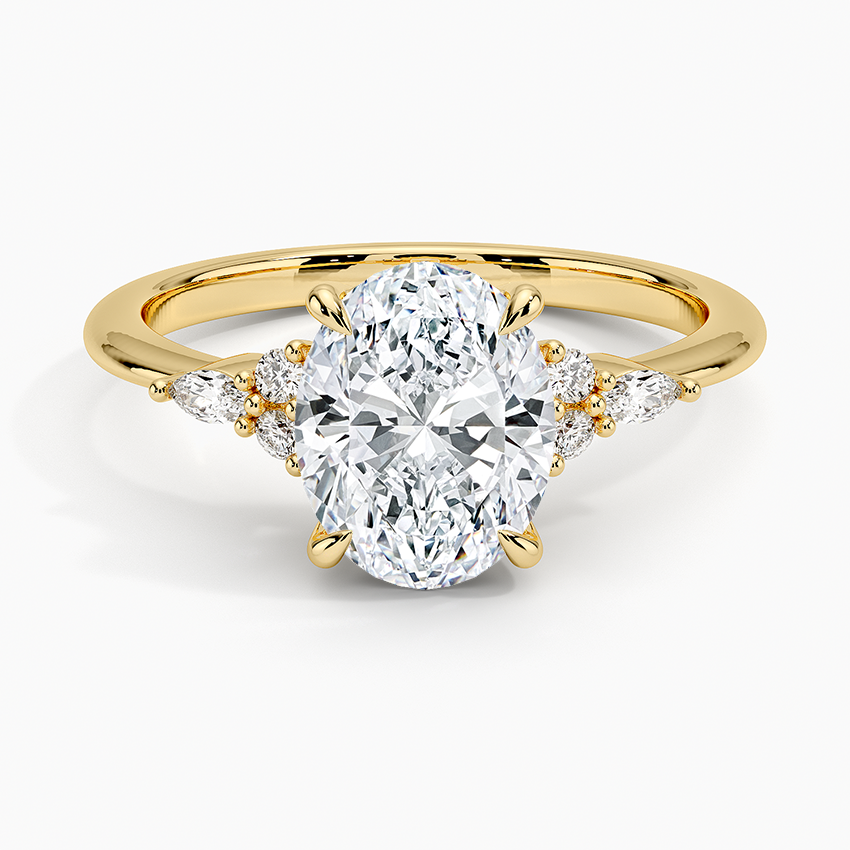 2 ct Oval Lab Grown Diamond Engagement Ring with Side Stones