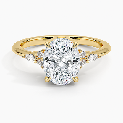 2 ct Oval Lab Grown Diamond Engagement Ring with Side Stones