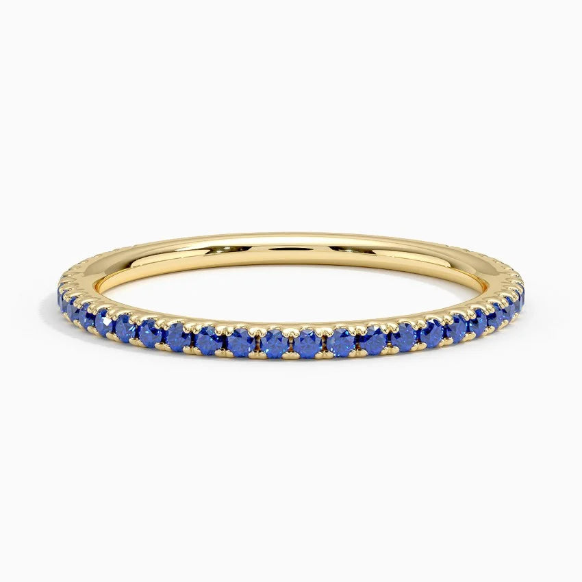 Sapphire French Pavé Eternity Band