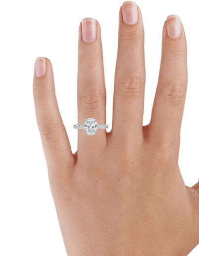 2 ct Oval Lab Grown Diamond Twisted Band Engagement Ring