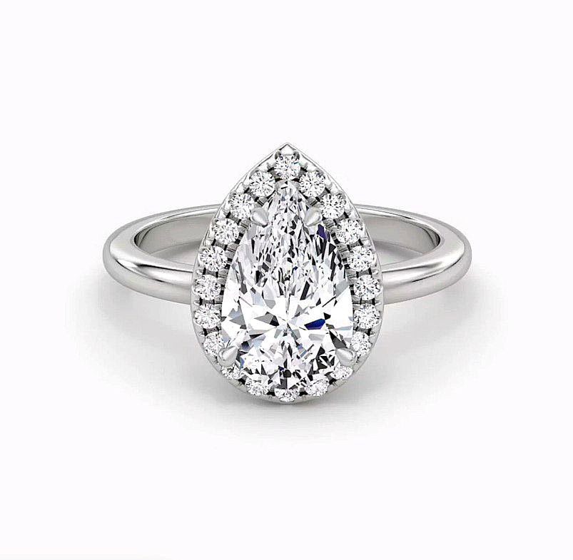 Princess 3.08 ct  Pear Ring