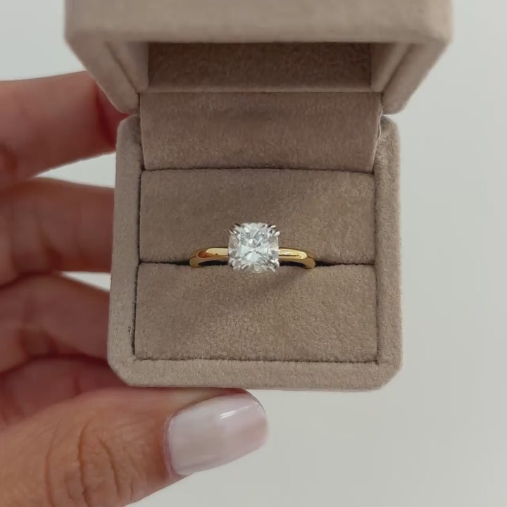 Cushion 3.0 ct Cut Lab-Grown Diamond Ring